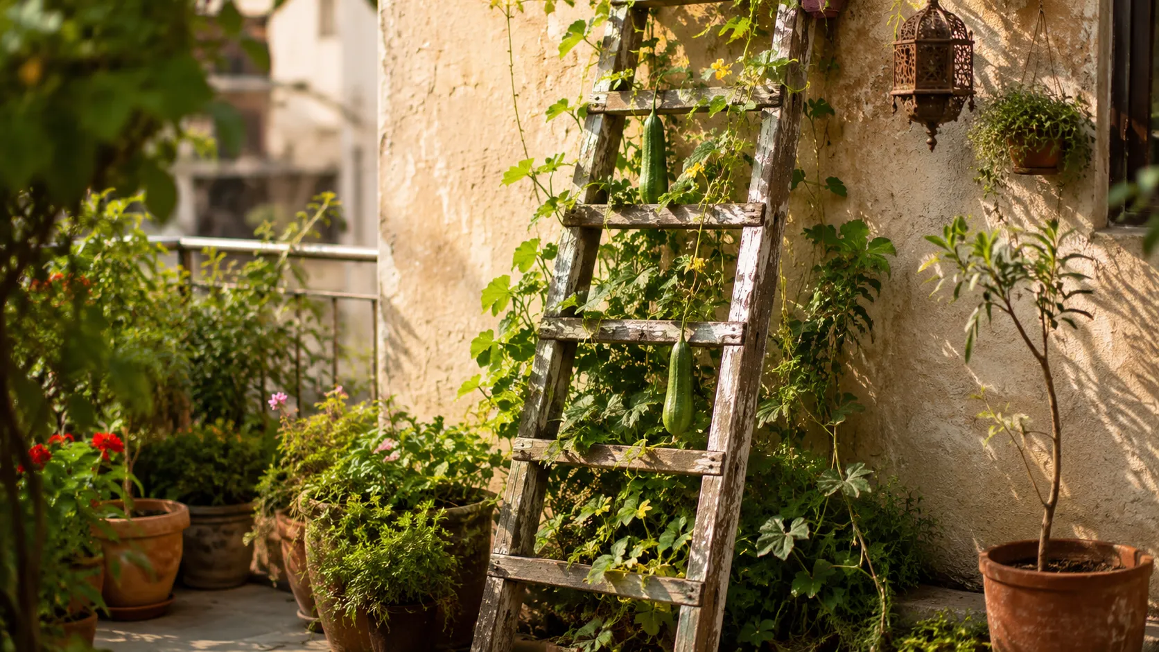 Up‑cycled Ladder Trellis